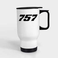 Thumbnail for 757 Flat Text Designed Travel Mugs (With Holder)