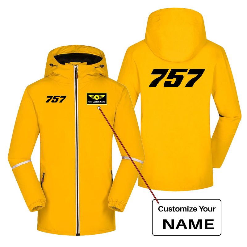 757 Flat Text Designed Rain Coats & Jackets