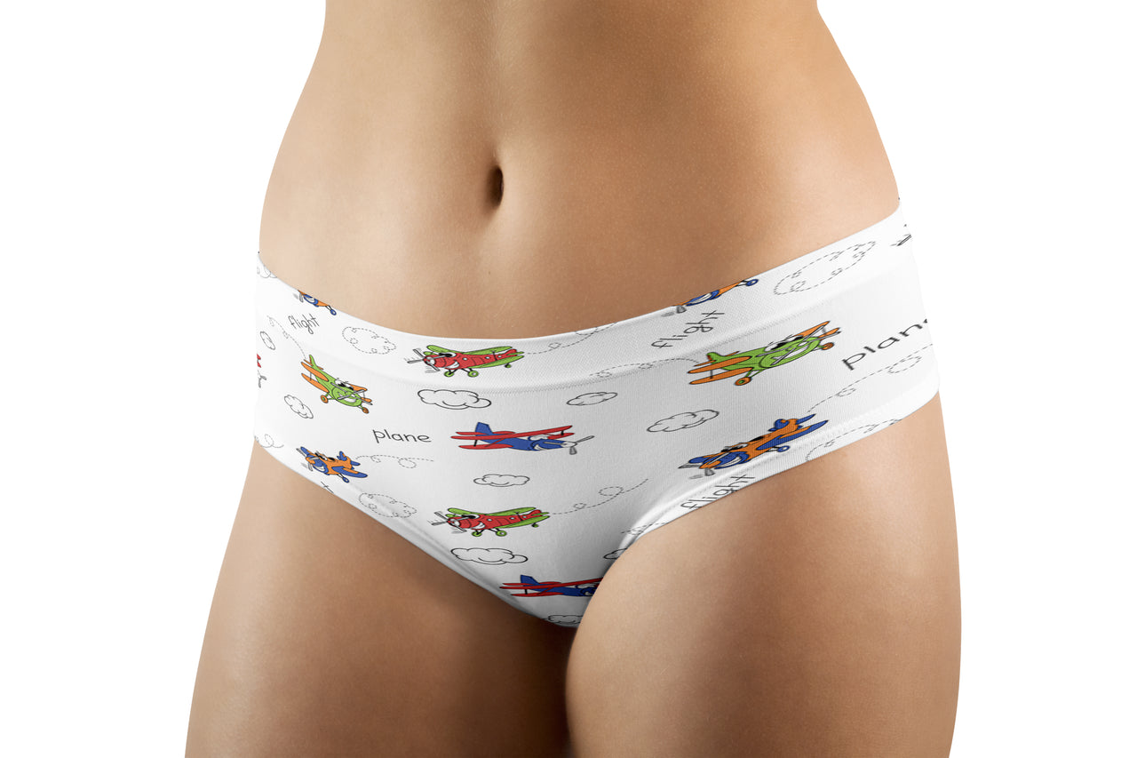 Colorful Cartoon Planes Designed Women Panties & Shorts