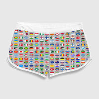 Thumbnail for 220 World's Flags Designed Women Beach Style Shorts