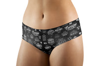 Thumbnail for Black & White Super Travel Icons Designed Women Panties & Shorts