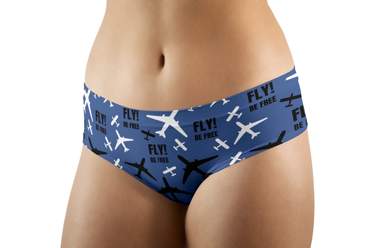 Fly Be Free Blue Designed Women Panties & Shorts