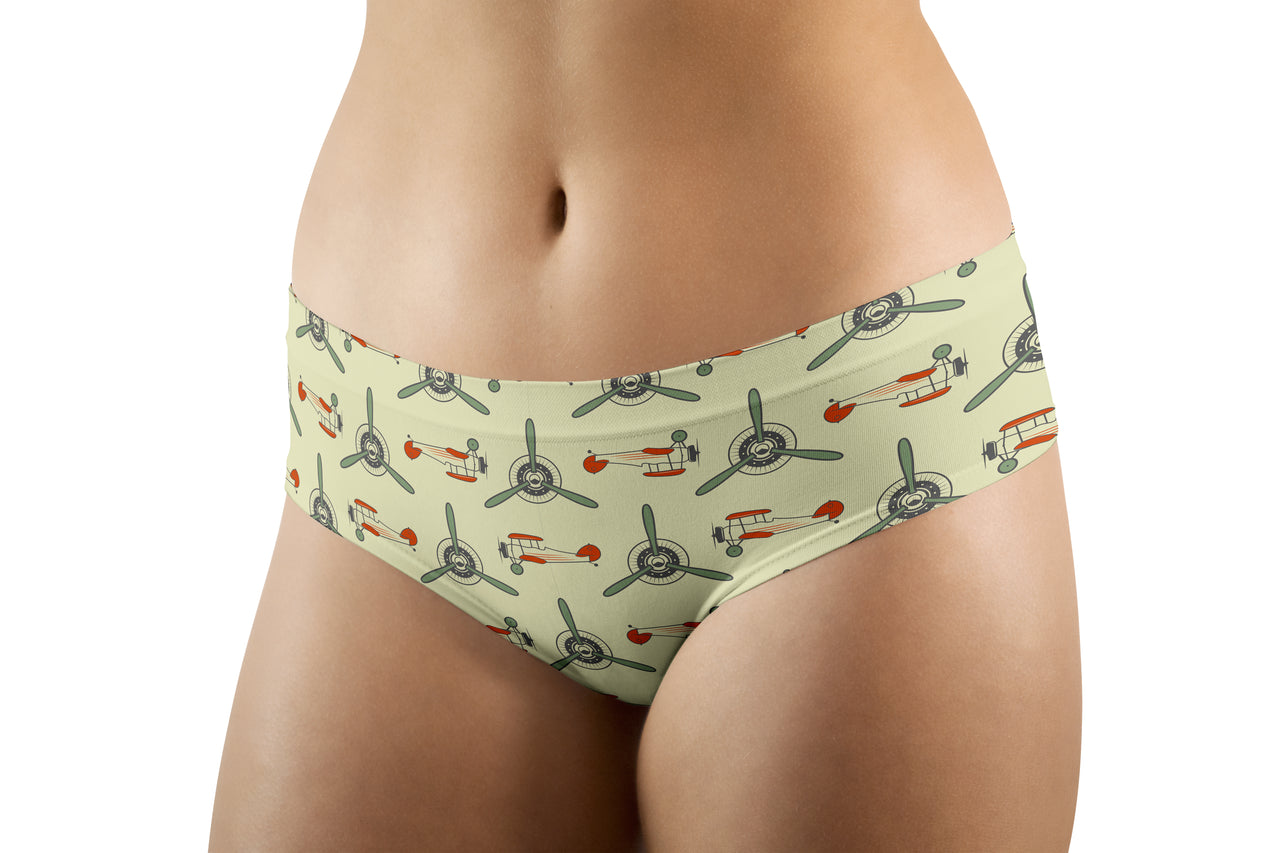 Vintage Old Airplane Designed Women Panties & Shorts