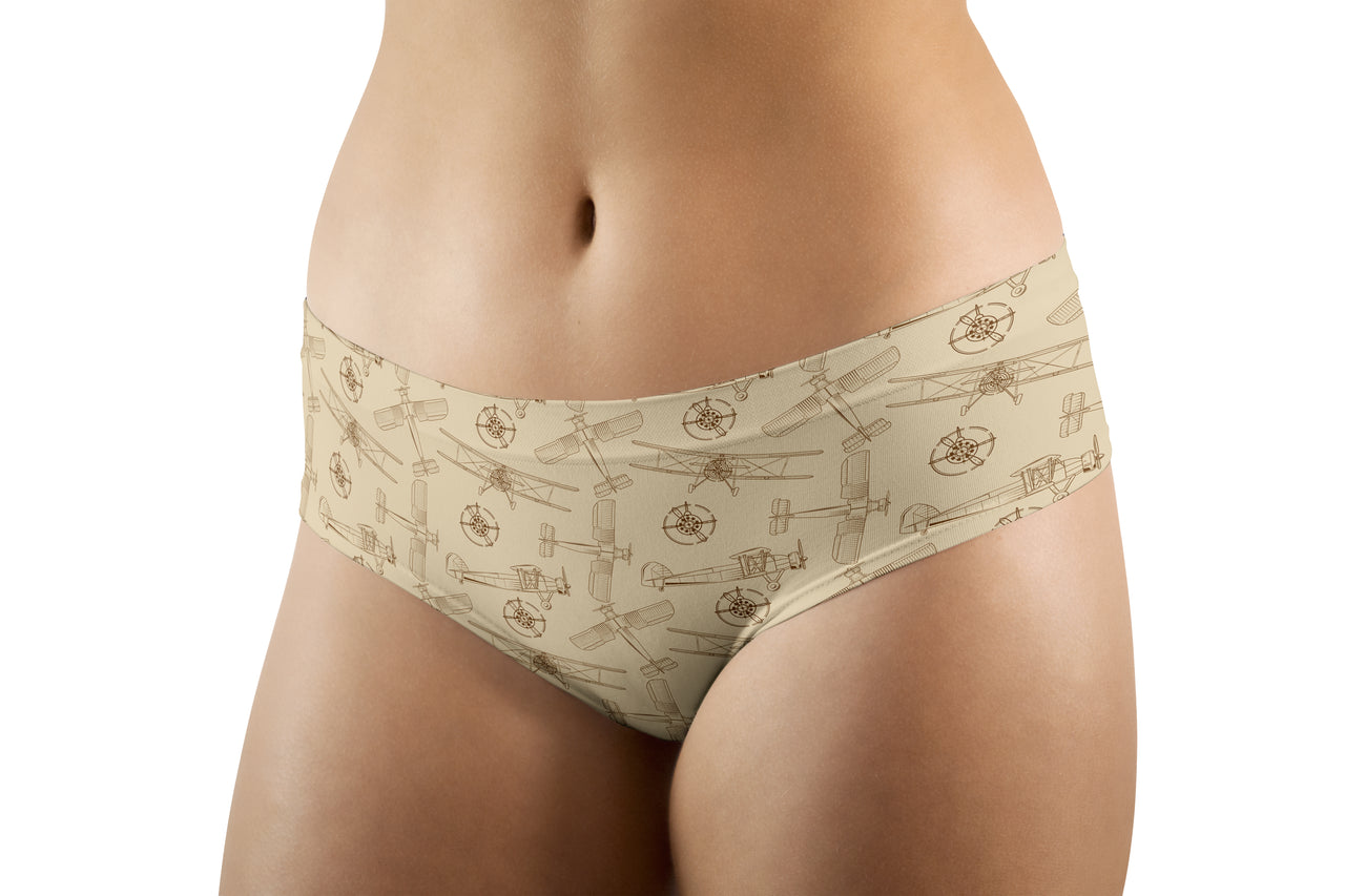 Very Cool Vintage Planes Designed Women Panties & Shorts