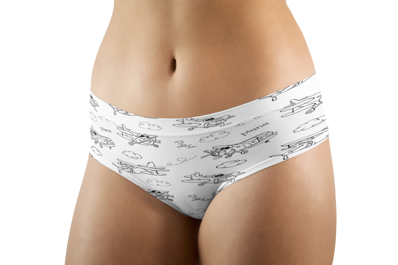 Cartoon Planes Designed Women Panties & Shorts