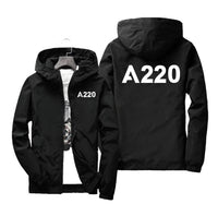 Thumbnail for A220 Flat Text Designed Windbreaker Jackets