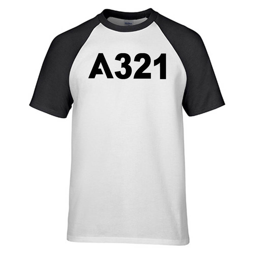 A321 Flat Text Designed Raglan T-Shirts