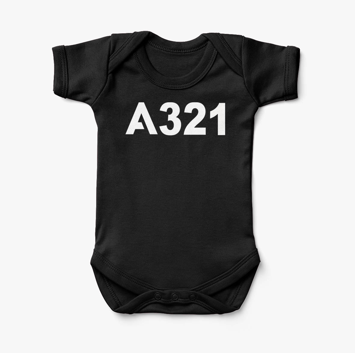 A321 Flat Text Designed Baby Bodysuits