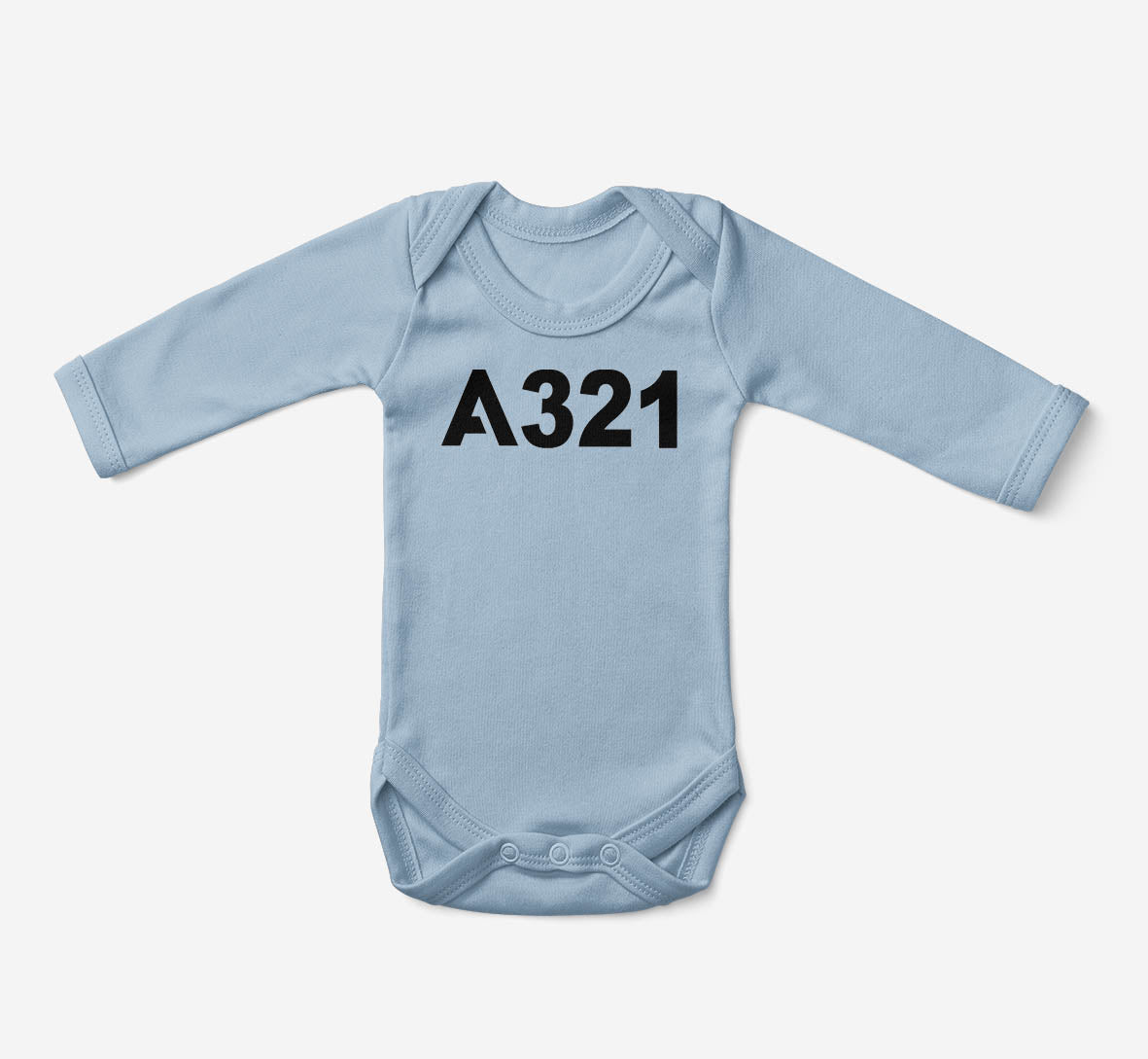 A321 Flat Text Designed Baby Bodysuits