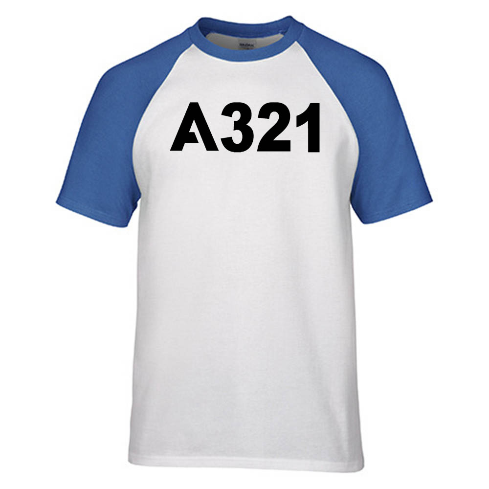 A321 Flat Text Designed Raglan T-Shirts