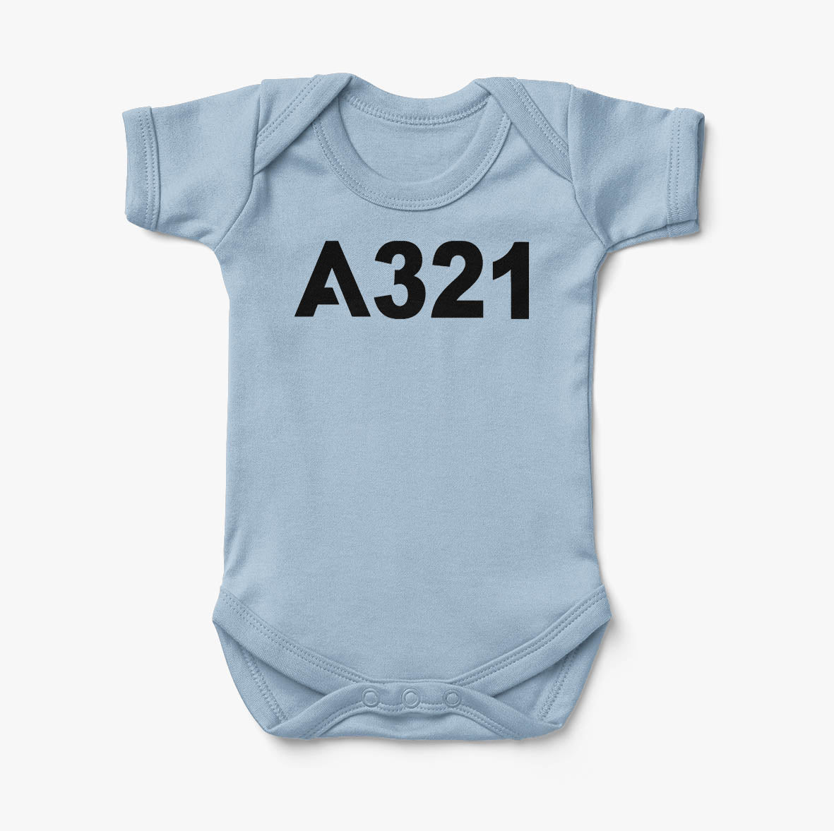 A321 Flat Text Designed Baby Bodysuits