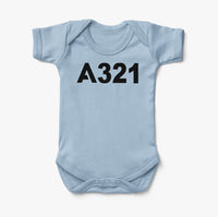 Thumbnail for A321 Flat Text Designed Baby Bodysuits