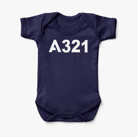 Thumbnail for A321 Flat Text Designed Baby Bodysuits