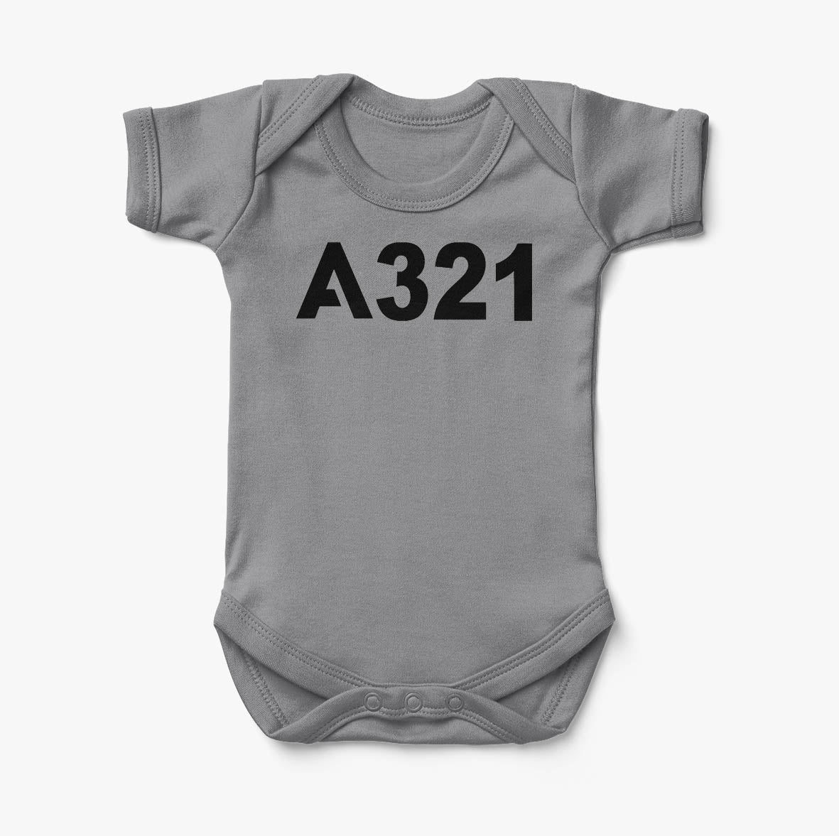 A321 Flat Text Designed Baby Bodysuits