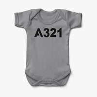 Thumbnail for A321 Flat Text Designed Baby Bodysuits