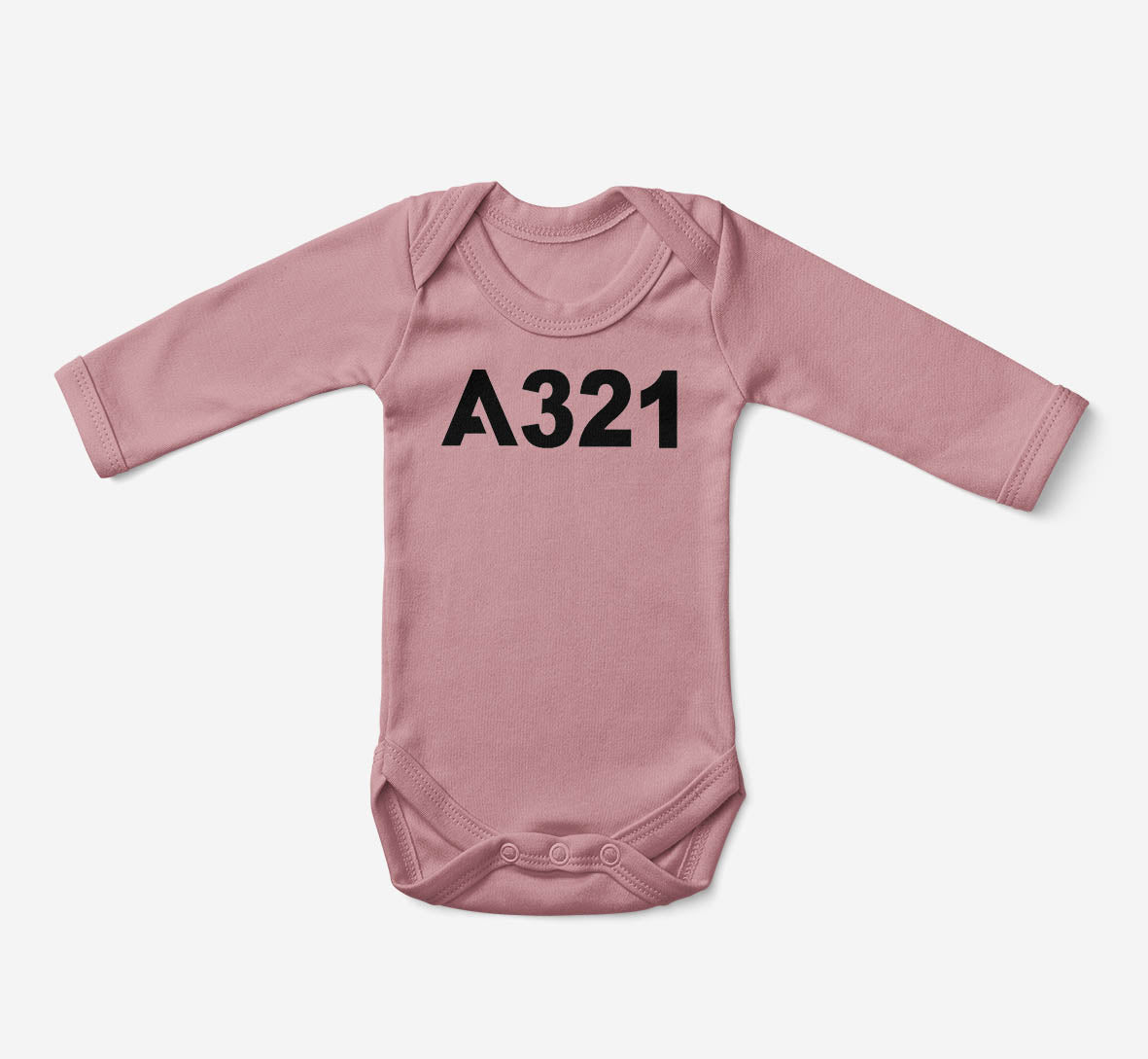 A321 Flat Text Designed Baby Bodysuits