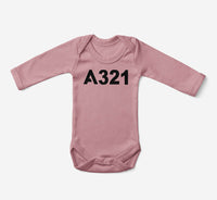 Thumbnail for A321 Flat Text Designed Baby Bodysuits