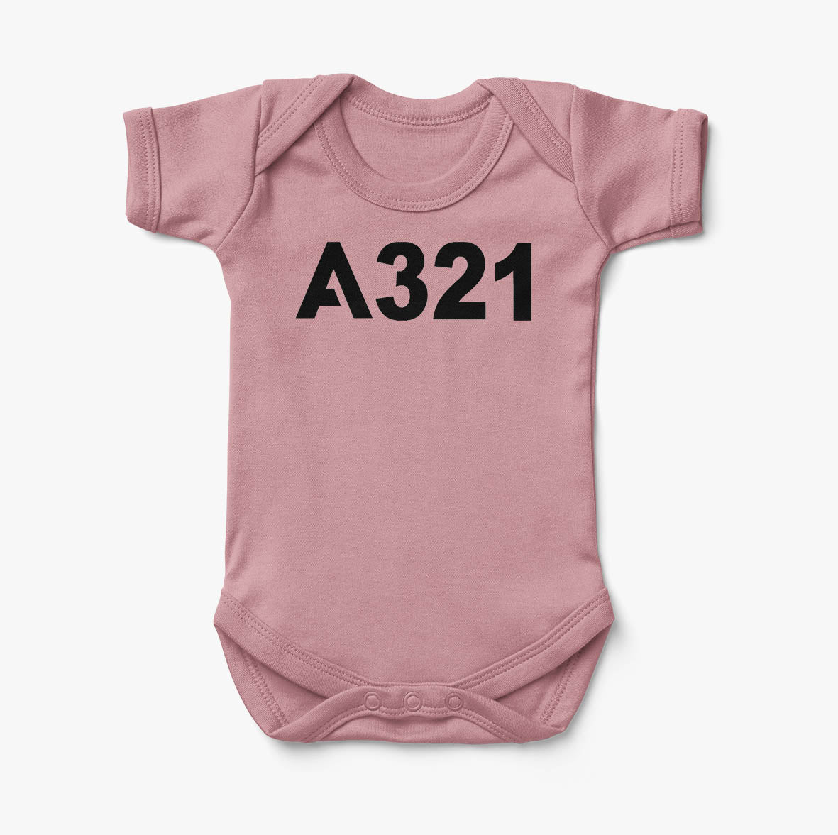 A321 Flat Text Designed Baby Bodysuits