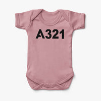 Thumbnail for A321 Flat Text Designed Baby Bodysuits