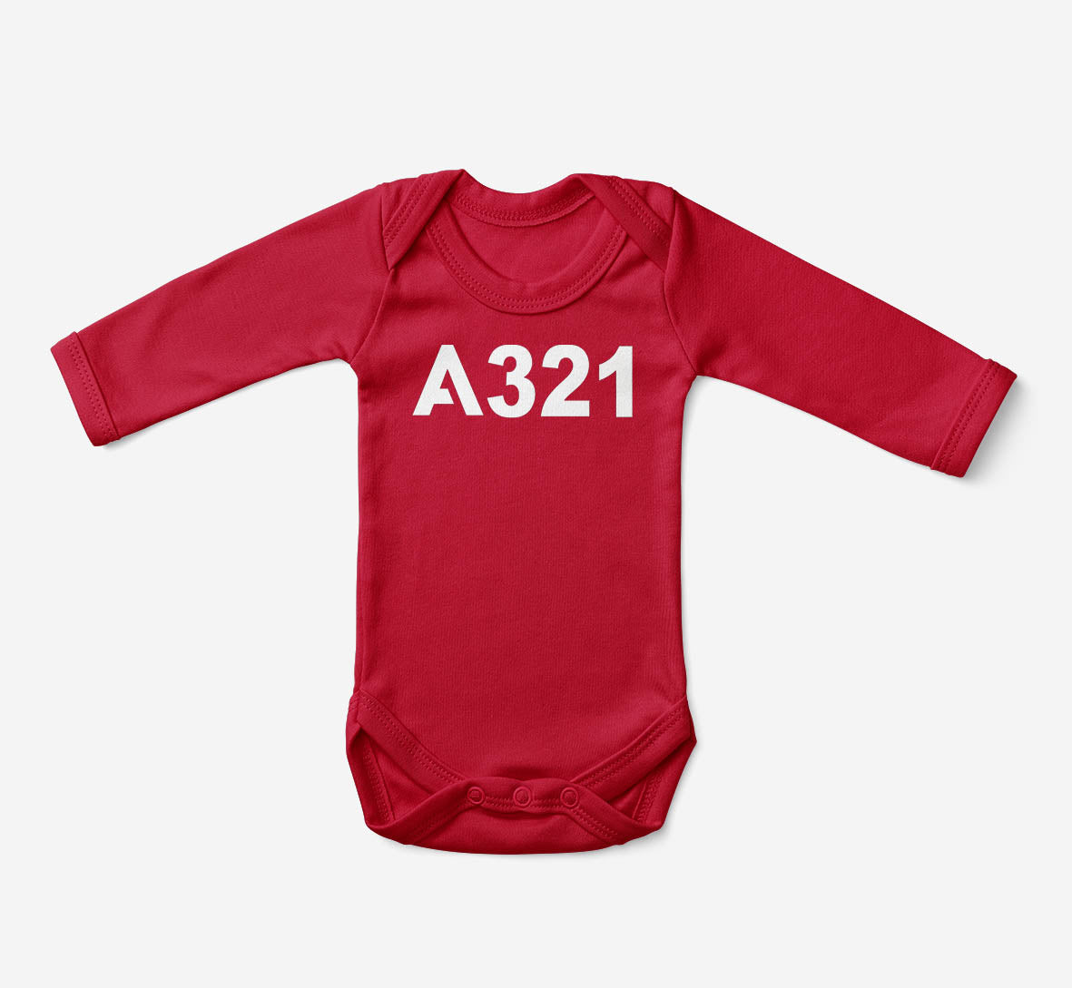 A321 Flat Text Designed Baby Bodysuits