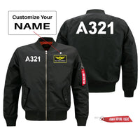 Thumbnail for A321 Flat Text Designed Pilot Jackets (Customizable)