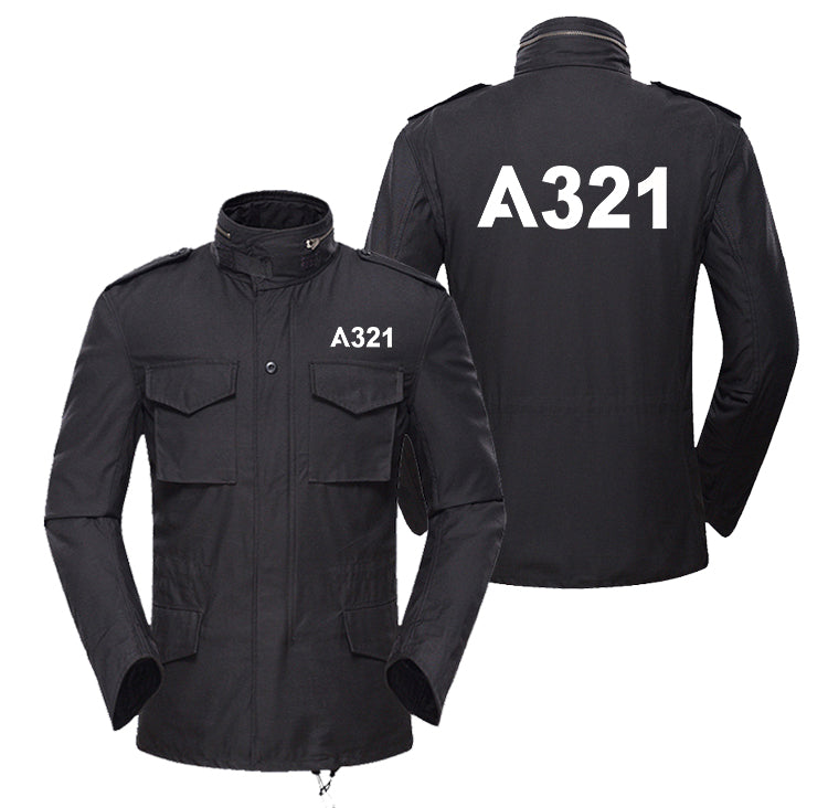 A321 Flat Text Designed Military Coats