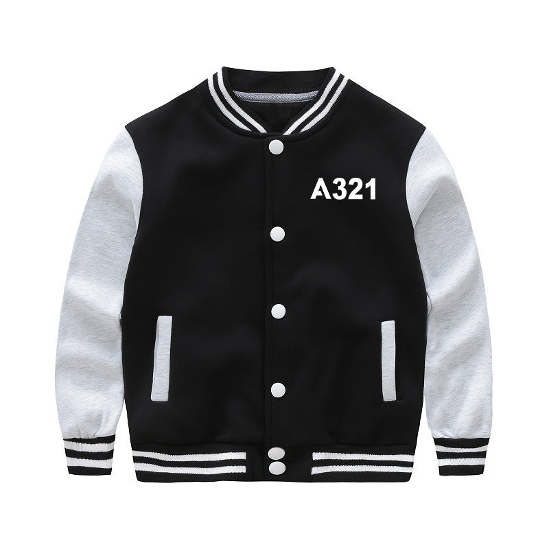 A321 Flat Text Designed "CHILDREN" Baseball Jackets