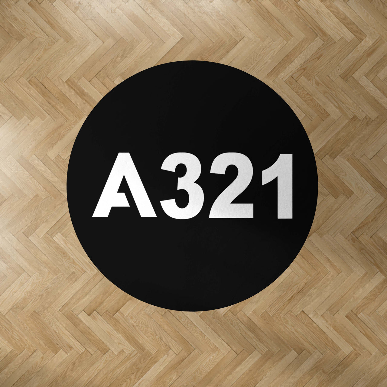 A321 Flat Text Designed Carpet & Floor Mats (Round)