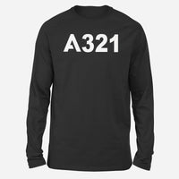 Thumbnail for A321 Flat Text Designed Long-Sleeve T-Shirts