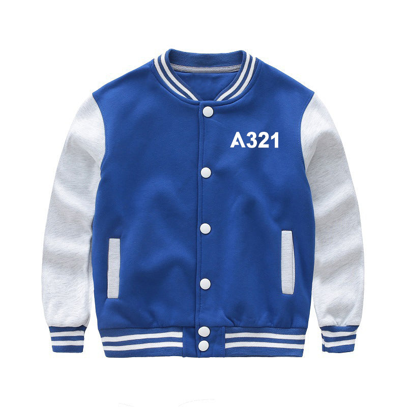 A321 Flat Text Designed "CHILDREN" Baseball Jackets