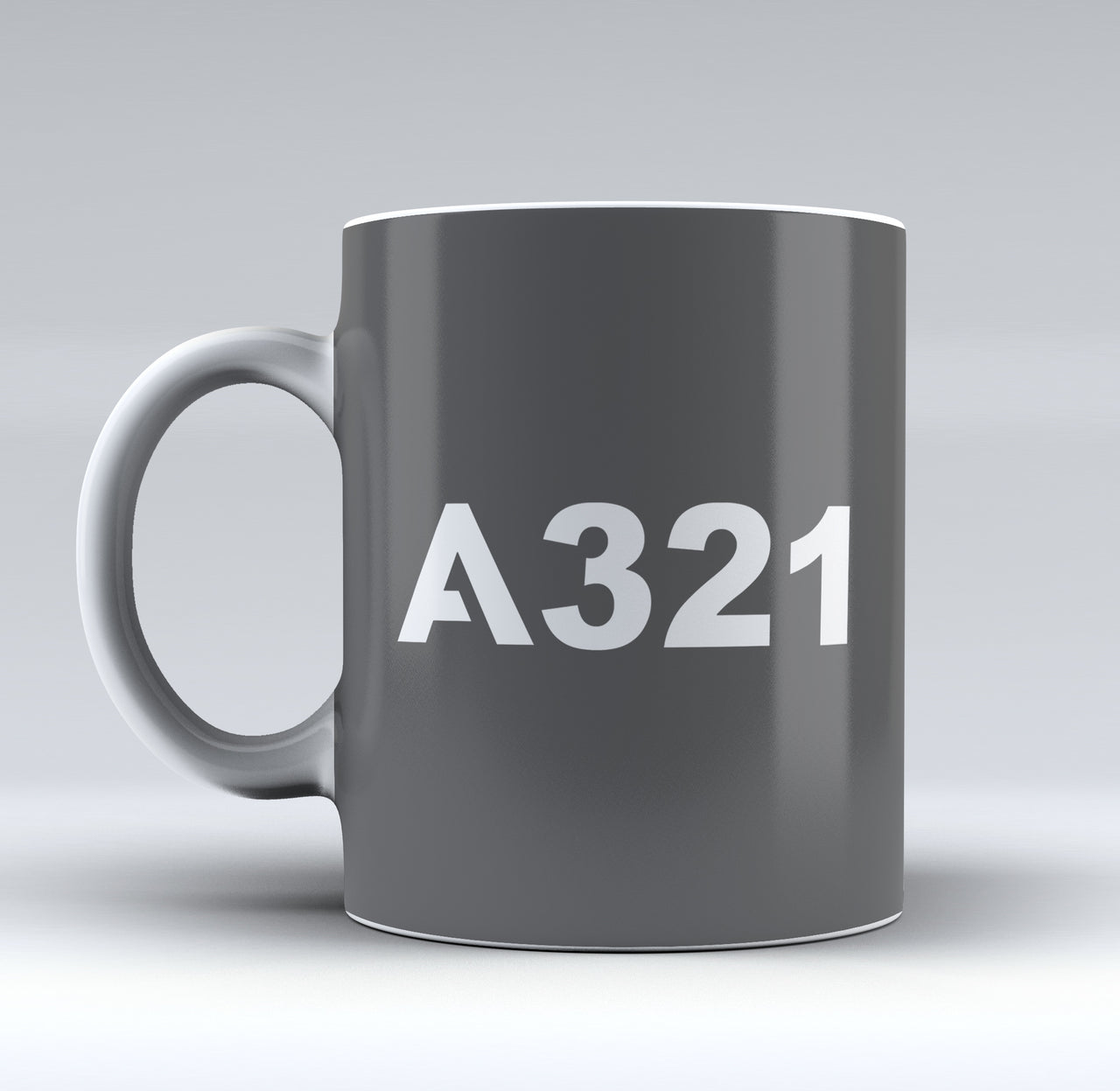 A321 Flat Text Designed Mugs