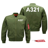 Thumbnail for A321 Flat Text Designed Pilot Jackets (Customizable)