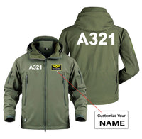 Thumbnail for A321 Flat Text Designed Military Jackets (Customizable)