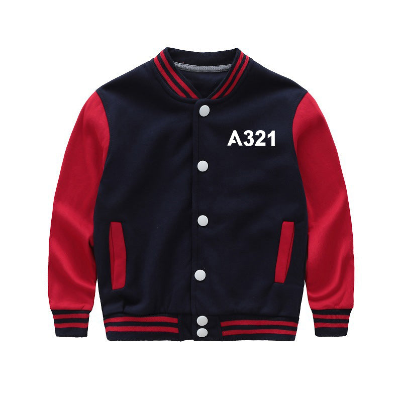 A321 Flat Text Designed "CHILDREN" Baseball Jackets