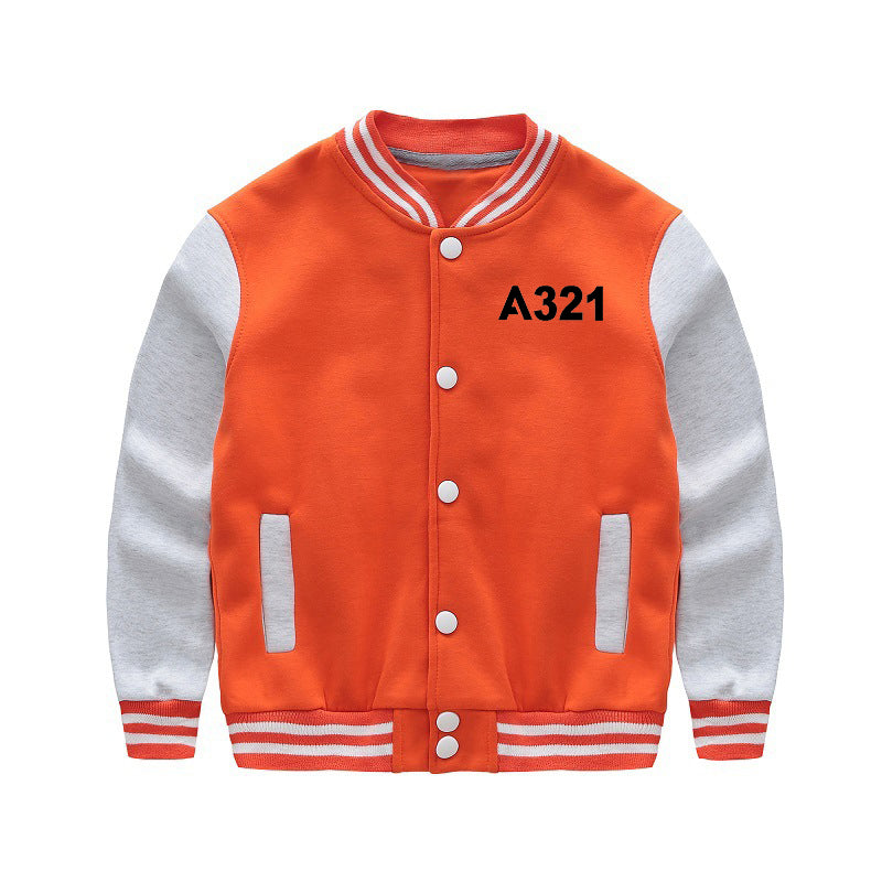 A321 Flat Text Designed "CHILDREN" Baseball Jackets