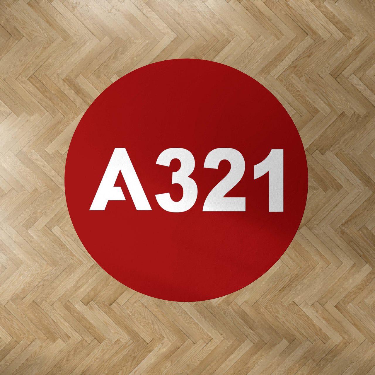 A321 Flat Text Designed Carpet & Floor Mats (Round)