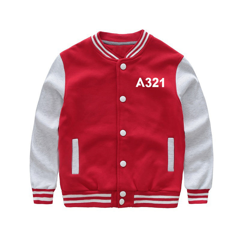 A321 Flat Text Designed "CHILDREN" Baseball Jackets