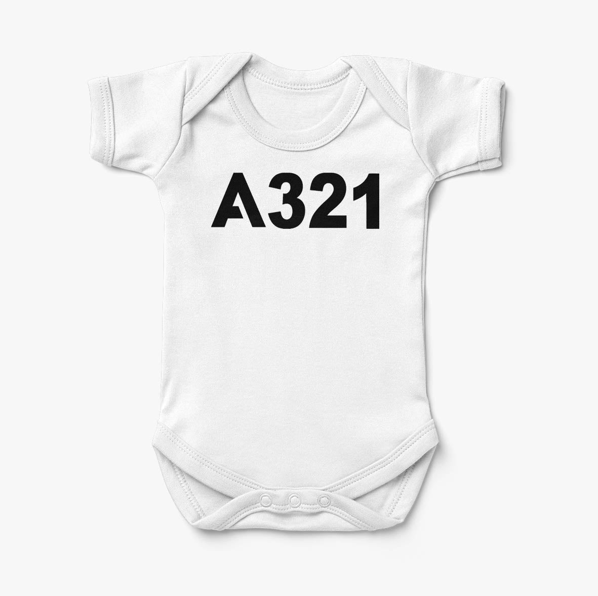 A321 Flat Text Designed Baby Bodysuits