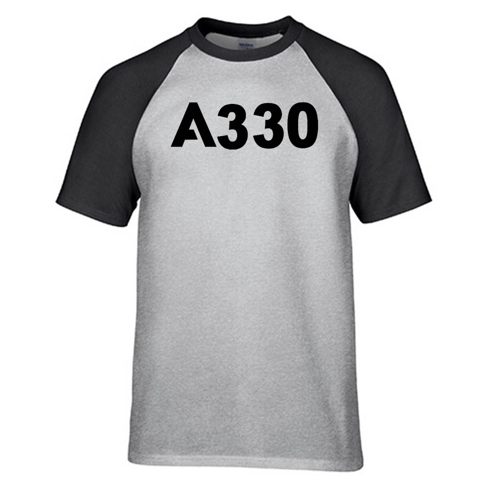 A330 Flat Text Designed Raglan T-Shirts