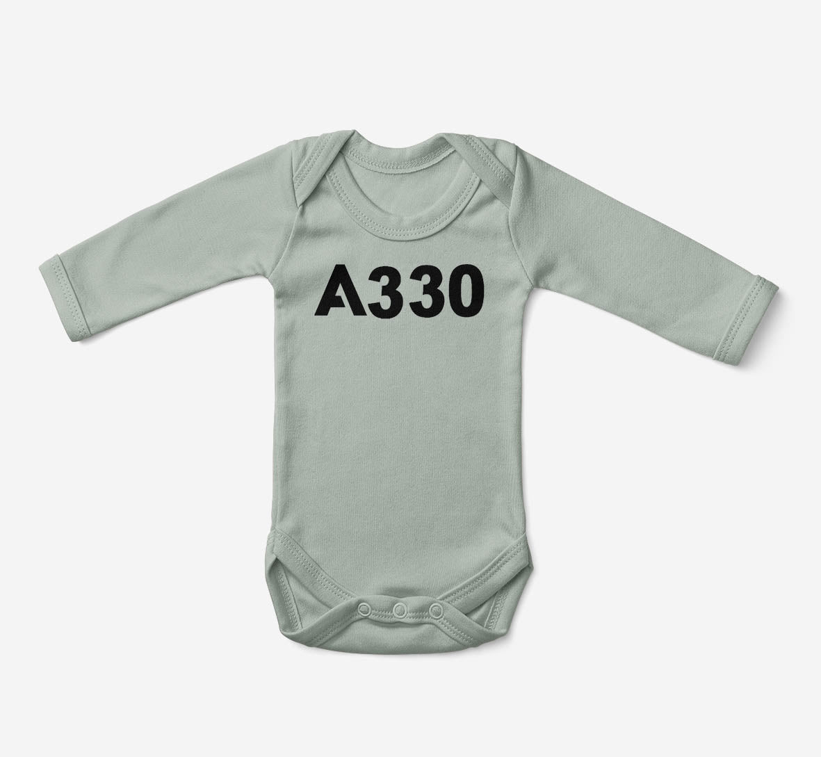 A330 Flat Text Designed Baby Bodysuits