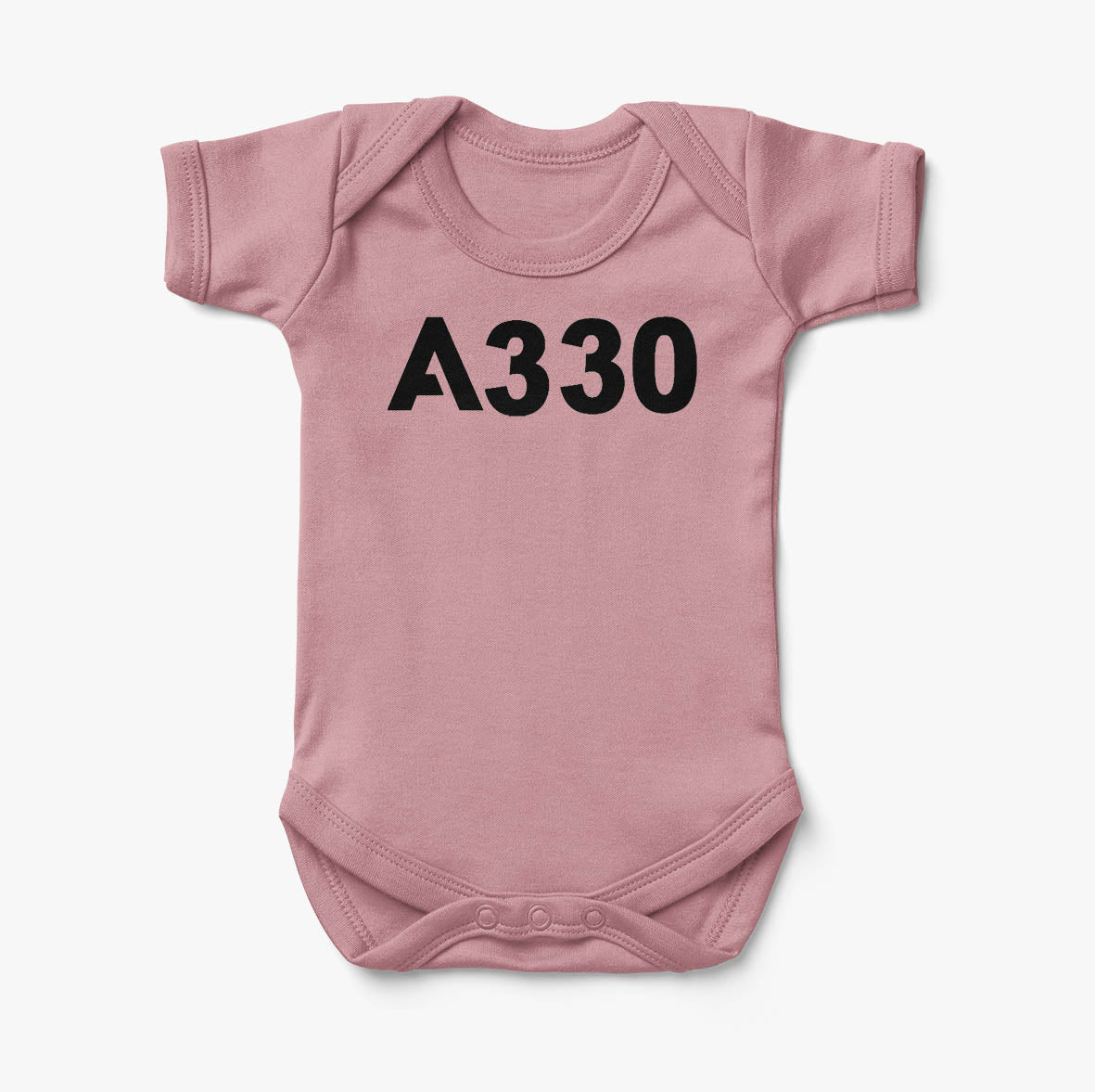 A330 Flat Text Designed Baby Bodysuits