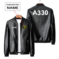 Thumbnail for A330 Flat Text Designed PU Leather Jackets