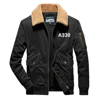 Thumbnail for A330 Flat Text Designed Thick Bomber Jackets