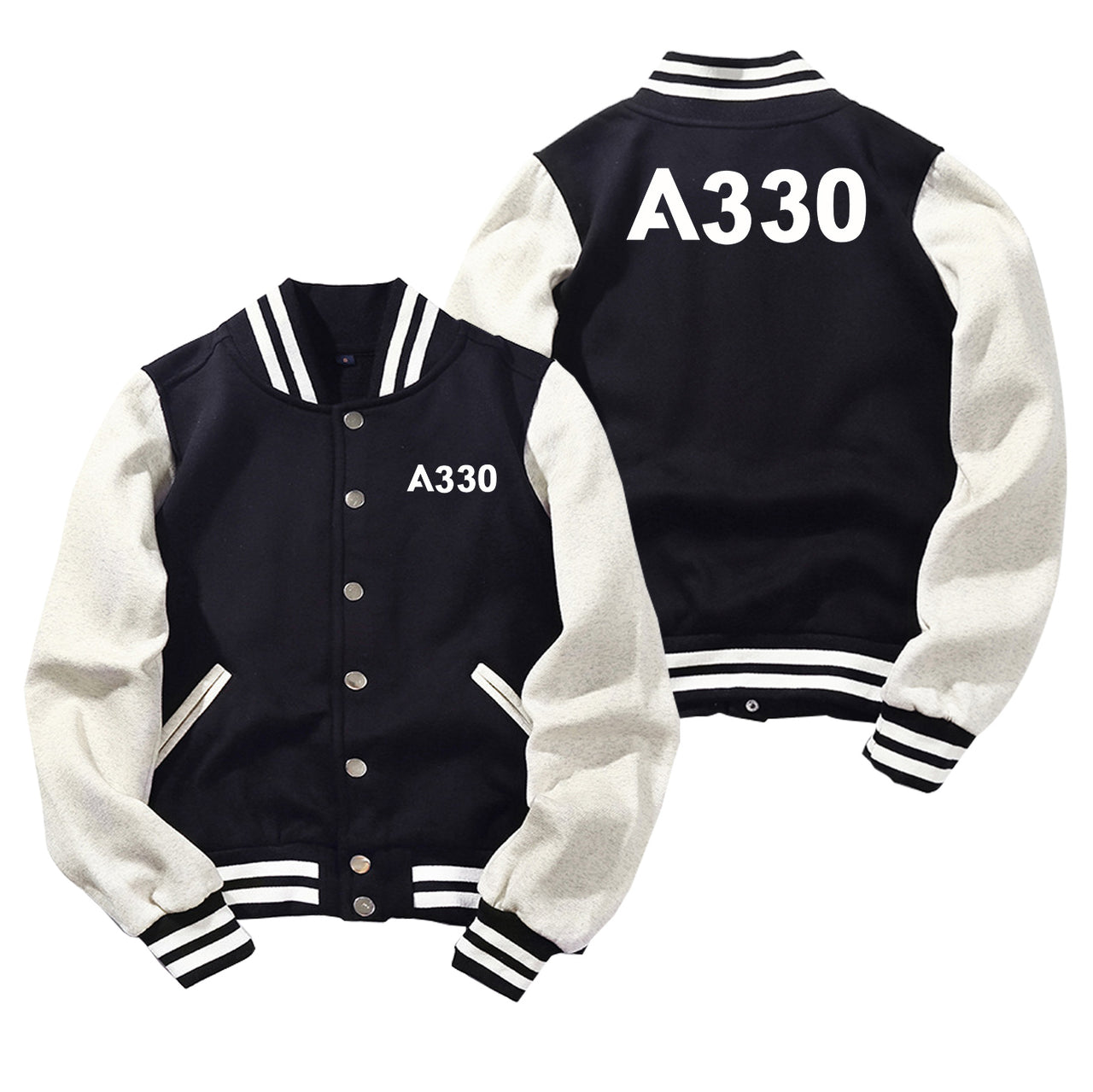 A330 Flat Text Designed Baseball Style Jackets