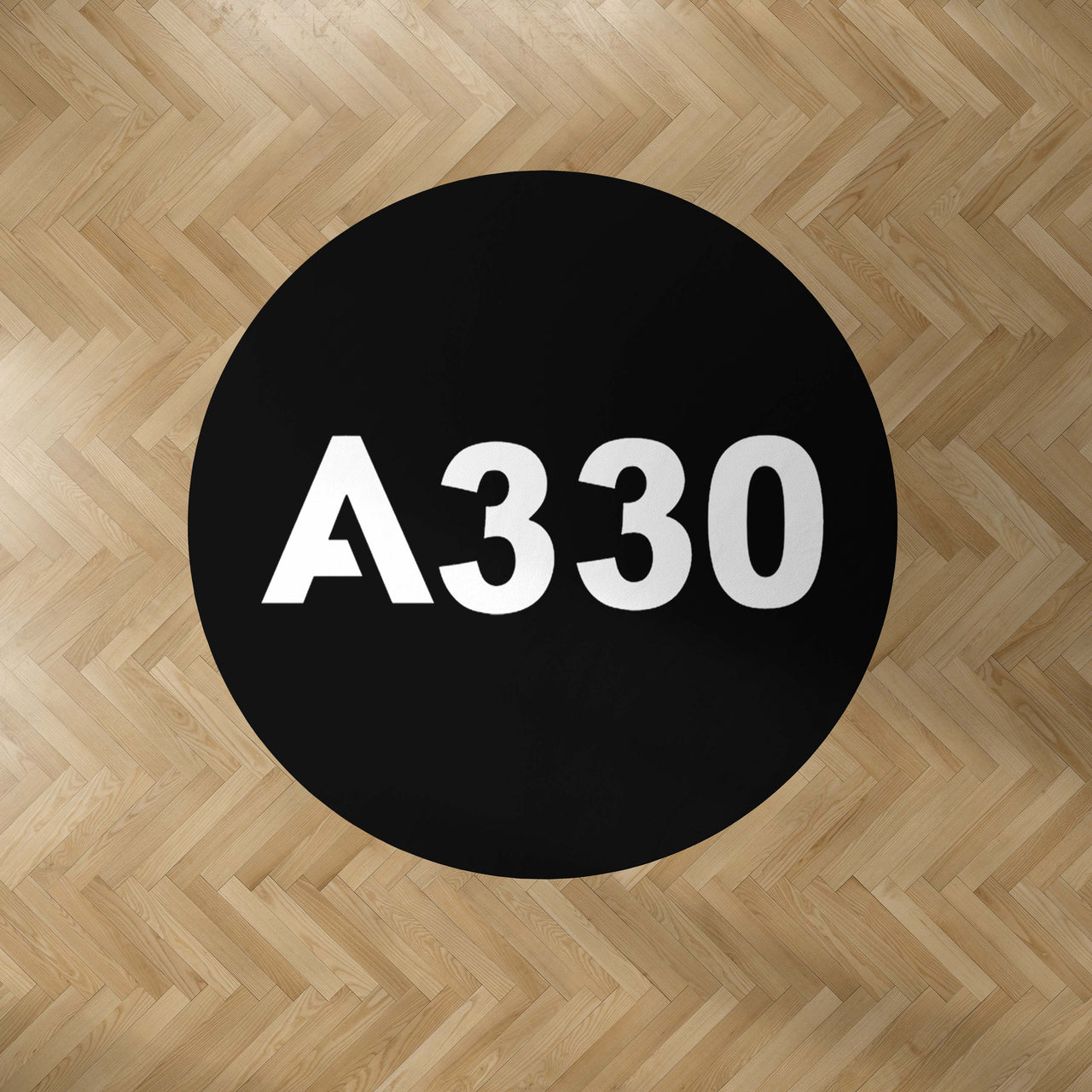 A330 Flat Text Designed Carpet & Floor Mats (Round)