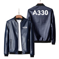 Thumbnail for A330 Flat Text Designed PU Leather Jackets