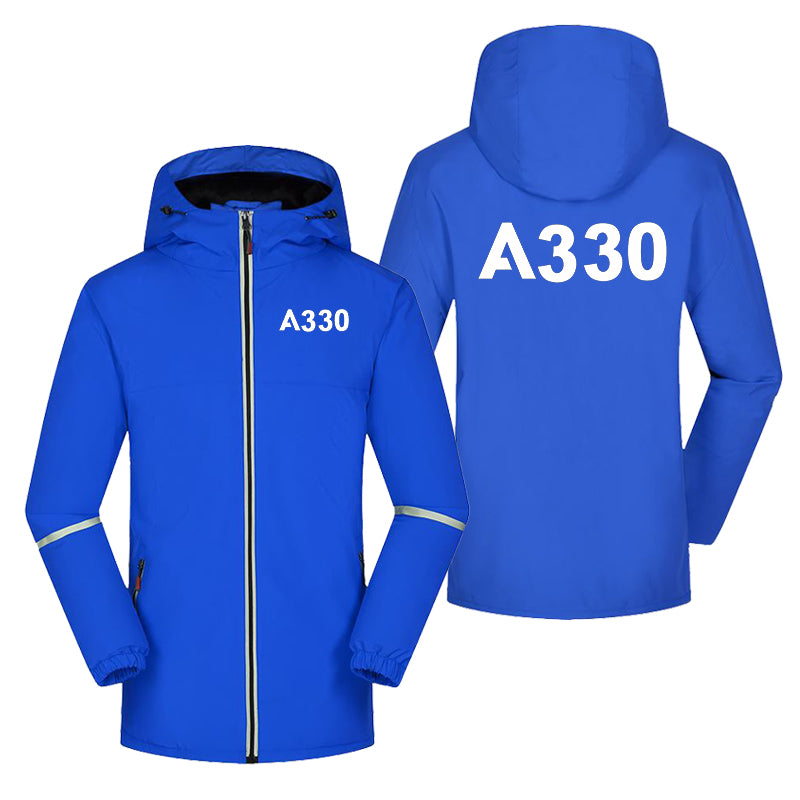 A330 Flat Text Designed Rain Coats & Jackets