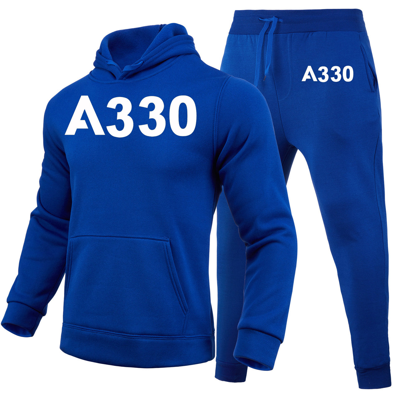 A330 Flat Text Designed Hoodies & Sweatpants Set