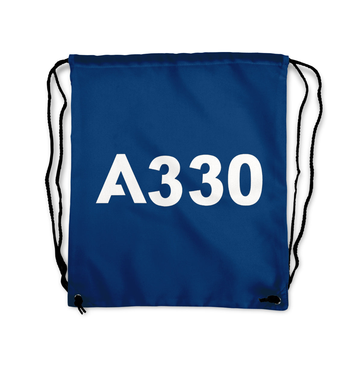 A330 Flat Text Designed Drawstring Bags