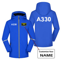 Thumbnail for A330 Flat Text Designed Rain Coats & Jackets